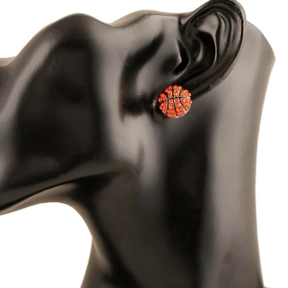 🏀 Basketball Rhinestone Earrings 🏀 - Picture 3 of 5